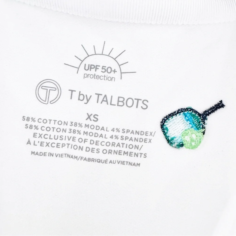 💚T by Talbots White Sleeveless Polo with Embroidery - Picture 3 of 9